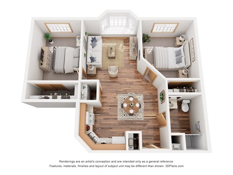 Floor plan for 2 beds, 1 bath, 800 sqft